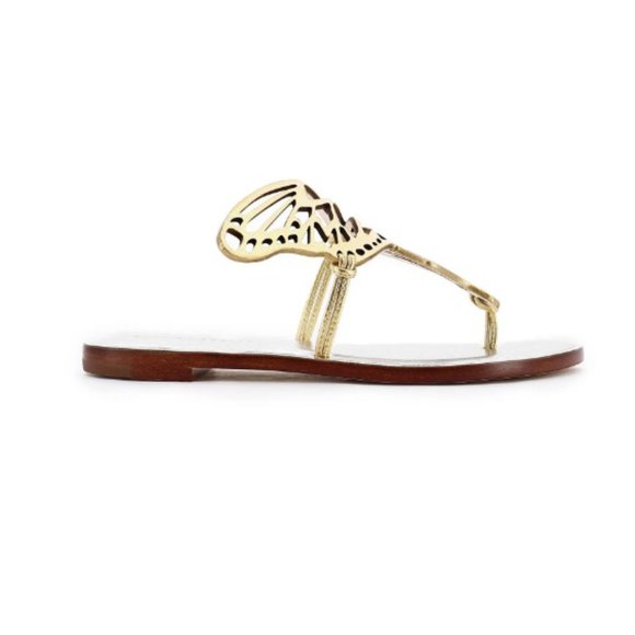 SOPHIA WEBSTER TALULAH FLAT MULE GOLD NAPPA LEATHER SLIDE SIZE EU 37.5/ US 7 - Picture 2 of 4